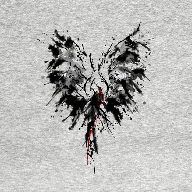 Mythical Phoenix Bird Rise From Ashes Watercolor Graphic Tee by twizzler3b